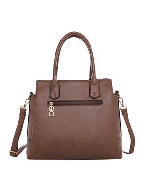 brown leatherette (pu) regular satchel - 15903902 - Standard Image - 2