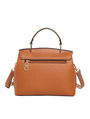 brown leatherette (pu) regular satchel - 15903939 - Standard Image - 2