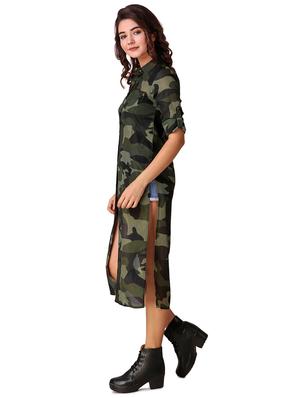 button detail camouflage tunic - 15904159 - Standard Image - 2