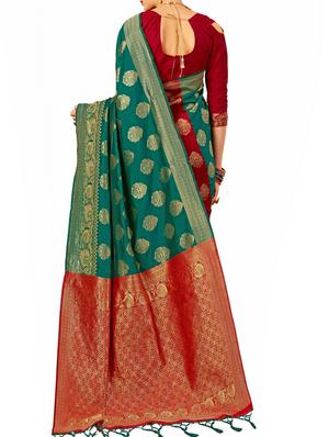 self design banarasi saree with blouse - 15904165 - Standard Image - 2