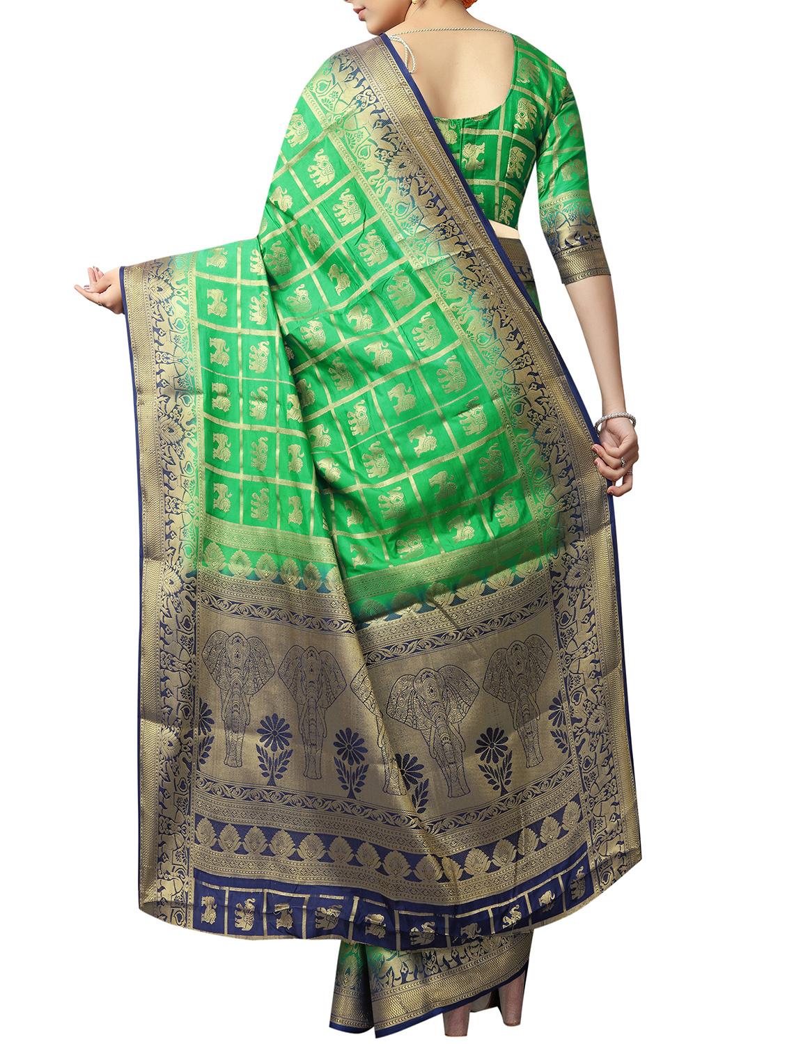 self design patola saree with blouse - 15904226 - Zoom Image - 2