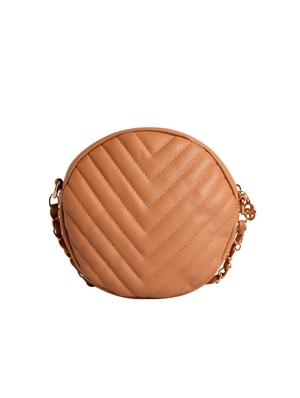 brown leatherette (pu) regular sling bag - 15905586 - Standard Image - 2