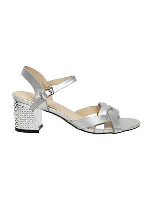 silver back strap sandals - 15905803 - Standard Image - 2