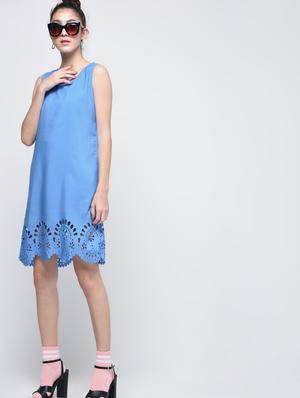 cut work scalloped shift dress - 15905874 - Standard Image - 2