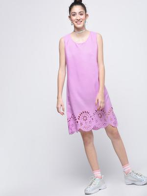 cut work scalloped shift dress - 15905876 - Standard Image - 2