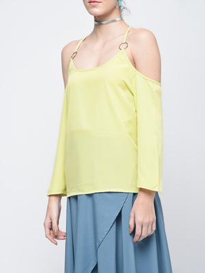 criss-cross back cold shoulder top - 15905908 - Standard Image - 5