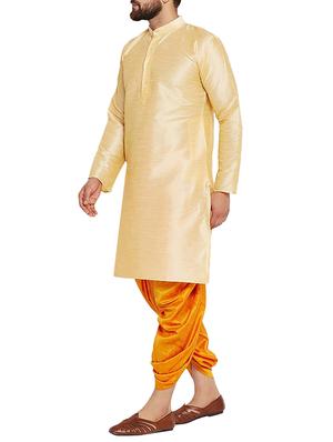 beige dupion dhoti kurta set - 15906569 - Standard Image - 2