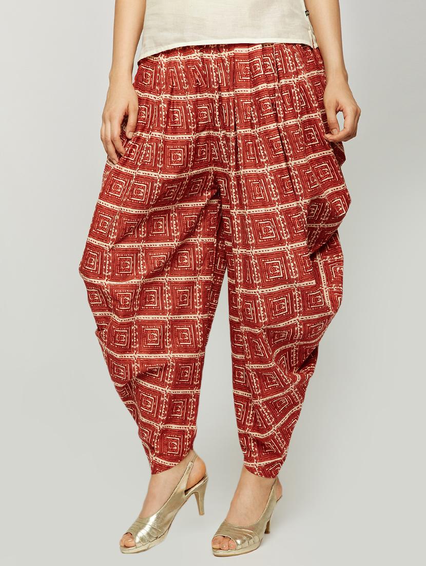 Printed rust red salwar - 15906859 - Zoom Image - 2