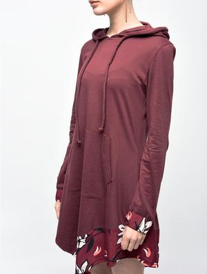 asymmetric hooded dress - 15907076 - Standard Image - 5