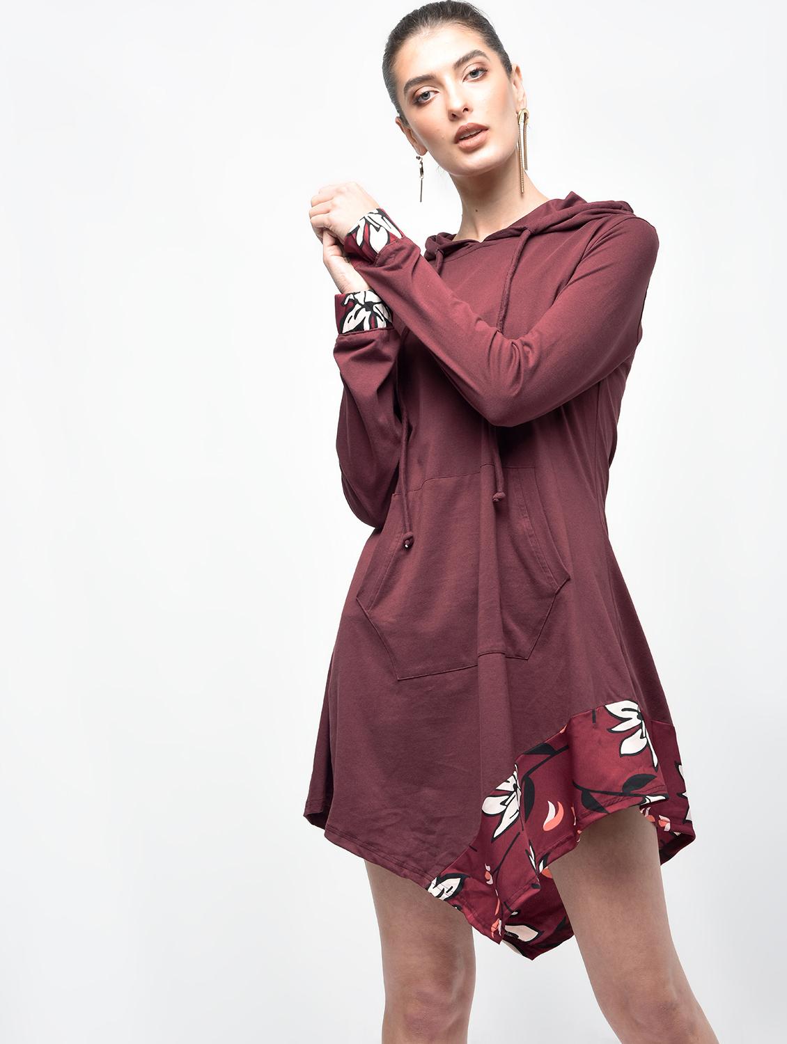 asymmetric hooded dress - 15907076 - Zoom Image - 2