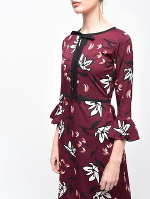 tie-up neck floral a-line dress - 15907080 - Standard Image - 5