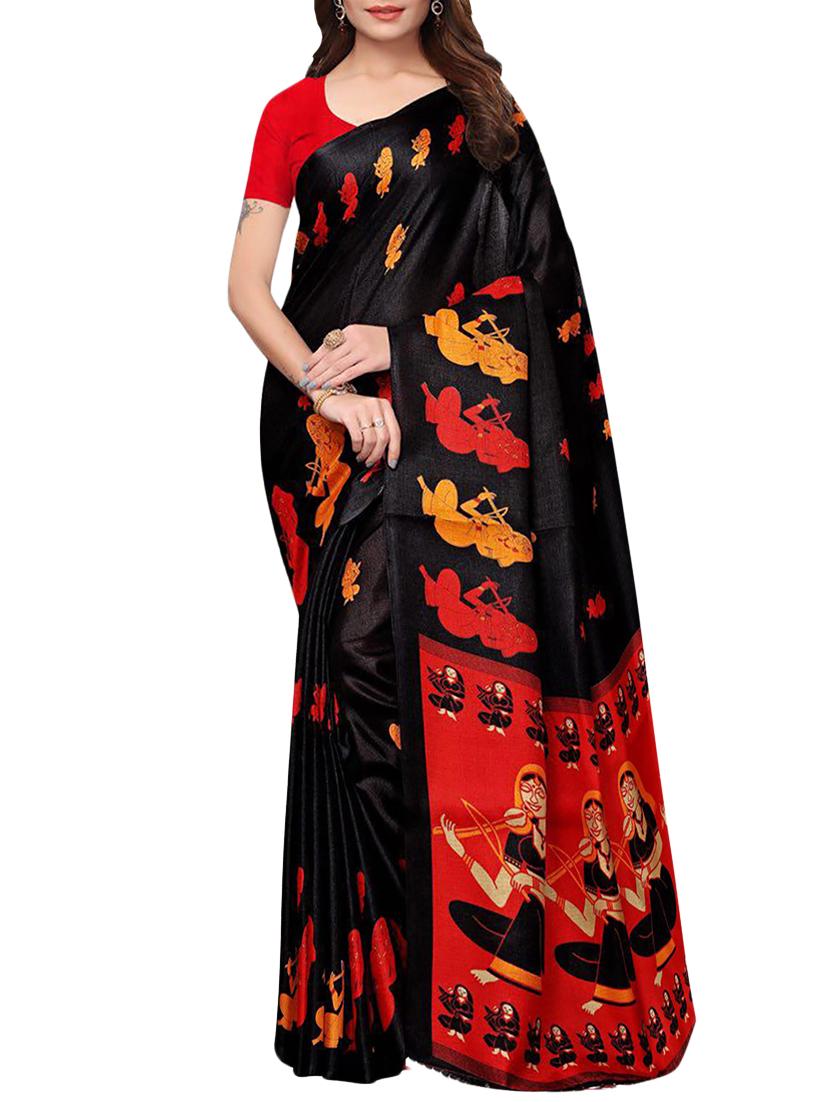 multicolor printed saree combo (set of 2) with blouse - 15907666 - Zoom Image - 5