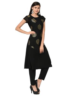 a-line foil print kurta - 15907786 - Standard Image - 2