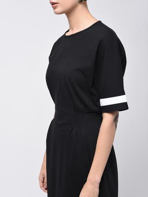 contrast tape a-line dress - 15908191 - Standard Image - 5