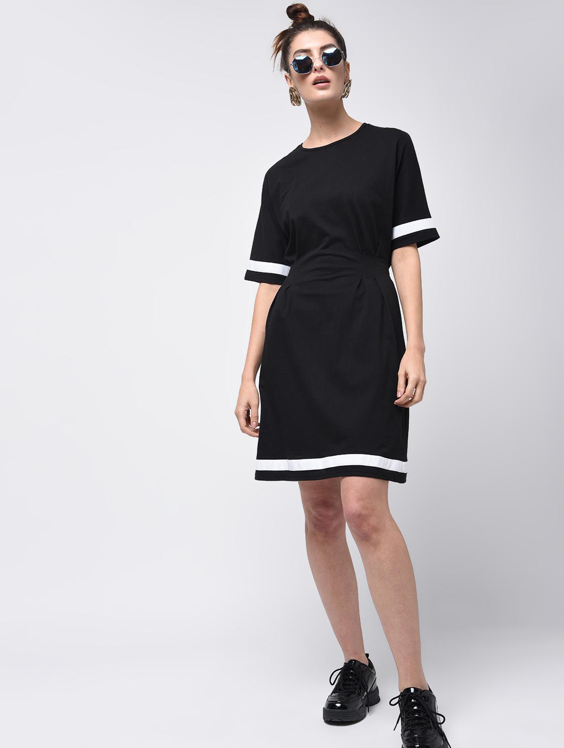 contrast tape a-line dress - 15908191 - Zoom Image - 2