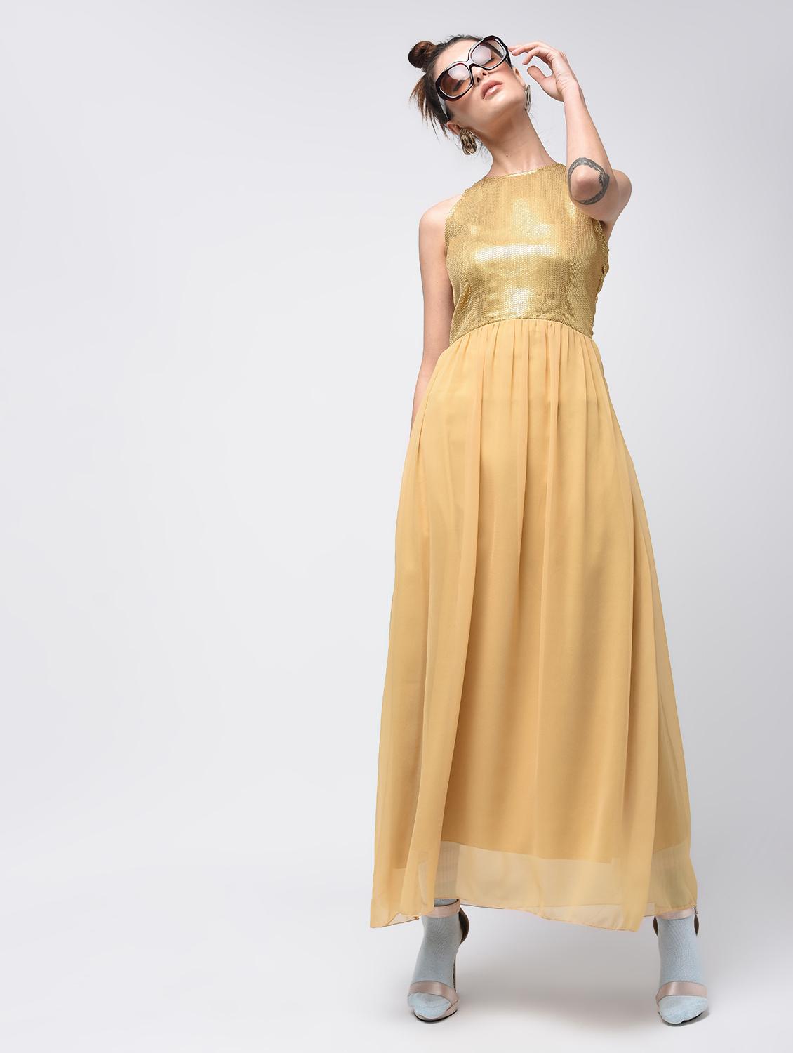 gathered waist sequined maxi dress - 15908195 - Zoom Image - 2