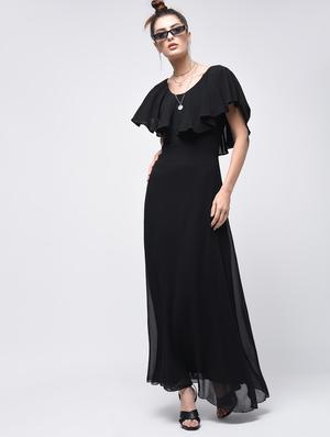 ruffled overlay maxi dress - 15908201 - Standard Image - 2
