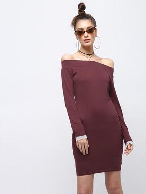 off shoulder sheath dress - 15908203 - Standard Image - 2
