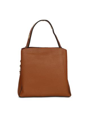 brown leatherette (pu) handbag - 15910018 - Standard Image - 2
