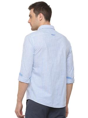 blue striped casual shirt - 15910517 - Standard Image - 2