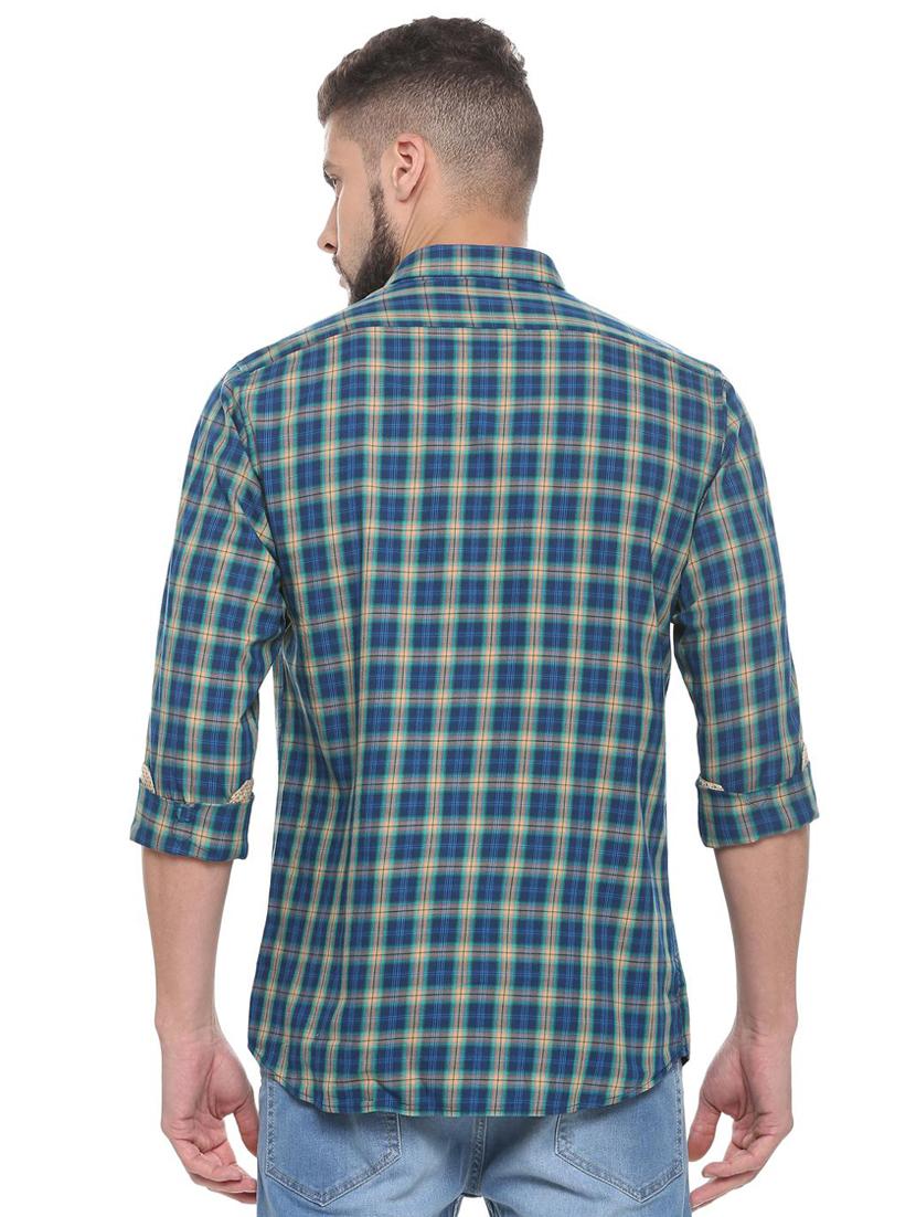 blue checkered casual shirt - 15910541 - Zoom Image - 2