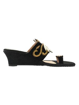 black one toe wedges - 15910942 - Standard Image - 2