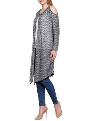 pom pom lace cold shoulder shrug - 15911085 - Standard Image - 2
