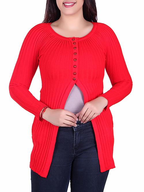 button detail solid cardigan - 15912264 - Standard Image - 1