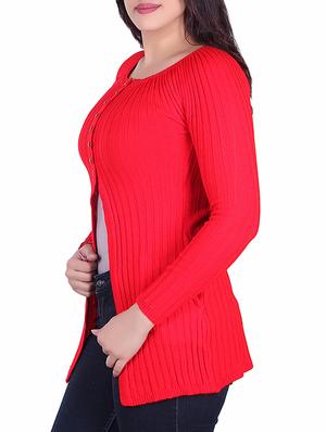 button detail solid cardigan - 15912264 - Standard Image - 2