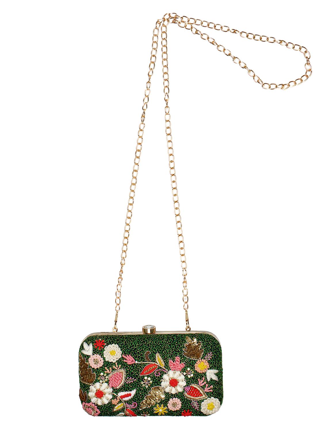 green metal ethnic clutch - 15912354 - Zoom Image - 5
