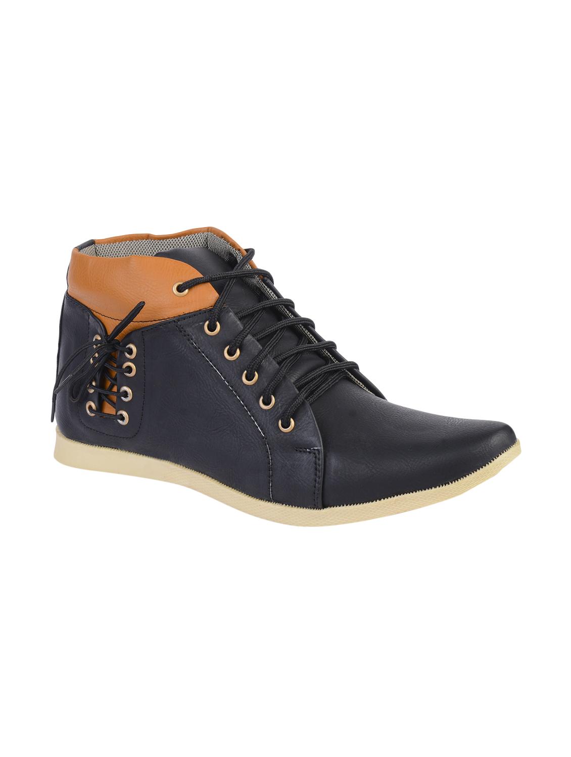 black leatherette lace up boots - 15912426 - Zoom Image - 2
