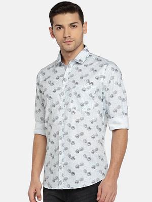 blue floral printed casual shirt - 15912975 - Standard Image - 2