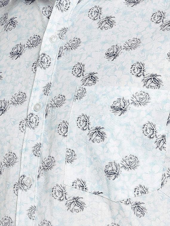 blue floral printed casual shirt - 15912975 - Zoom Image - 5
