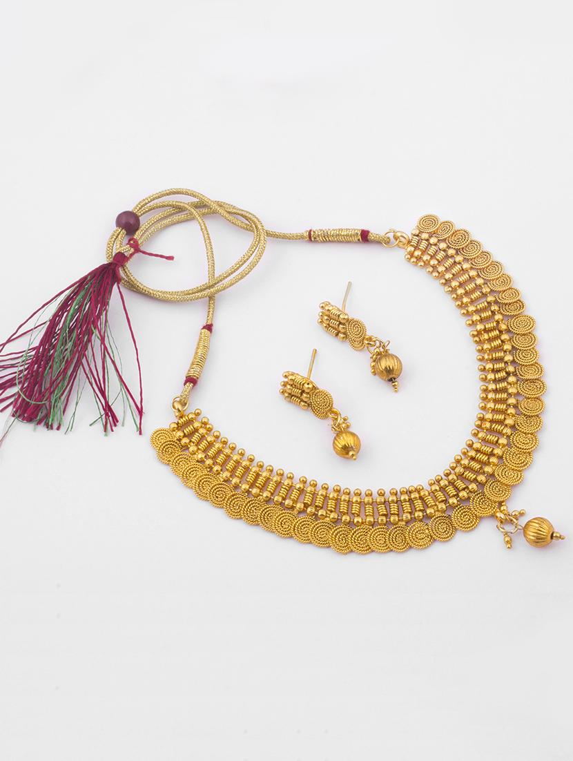gold brass choker necklace - 15913923 - Zoom Image - 2