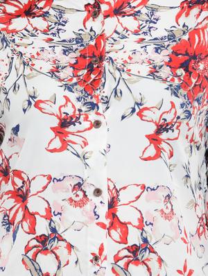 mandarin collar floral shirt - 15914193 - Standard Image - 5