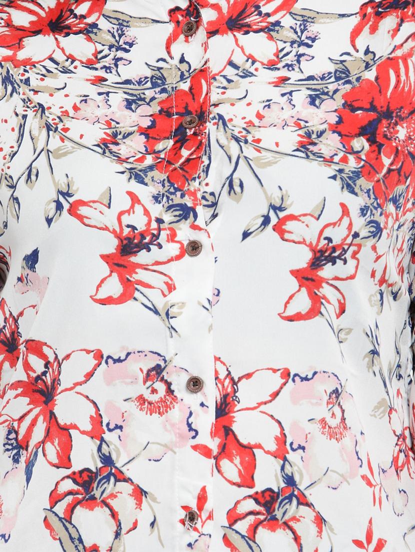 mandarin collar floral shirt - 15914193 - Zoom Image - 5