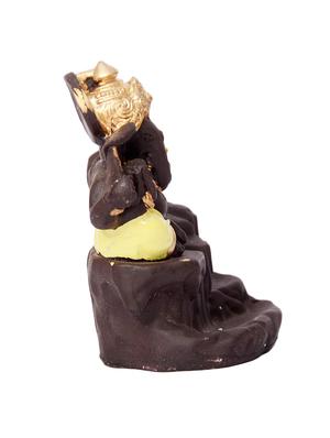 golden peacock yellow back flow smoke incense burner lord ganesha emblem auspicious and success red polyresin incense holder - 15914535 - Standard Image - 5