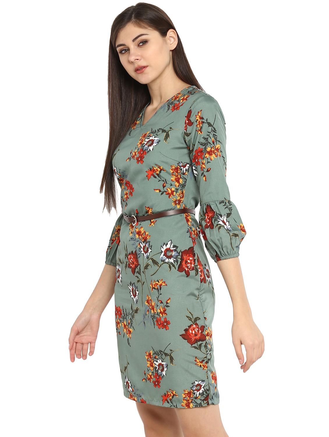 floral belted sheath dress - 15914908 - Zoom Image - 2