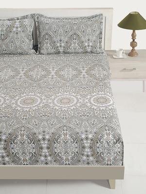 144 tc cotton single bed sheet with 1 pillow cover - 15914956 - Standard Image - 2