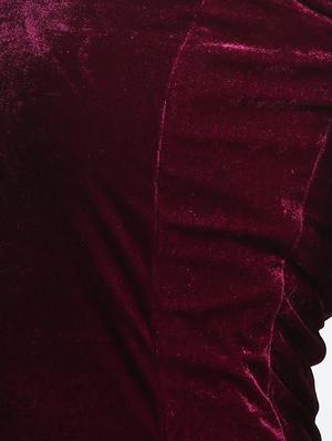 Maroon velvet bodycon dress - 15915822 - Standard Image - 5