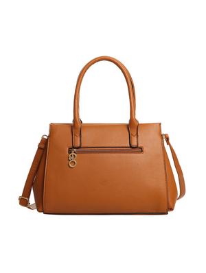 brown leatherette (pu) regular satchel - 15916092 - Standard Image - 2