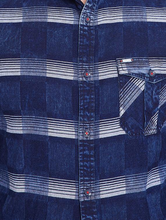 blue checkered casual shirt - 15916837 - Zoom Image - 5