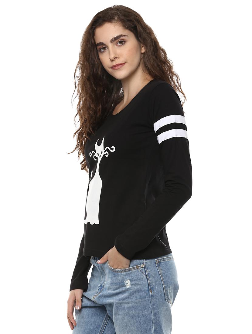graphic print round neck tee - 15918675 - Zoom Image - 2