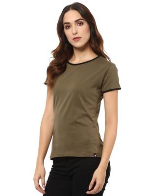 contrast binding short sleeved tee - 15918676 - Standard Image - 2