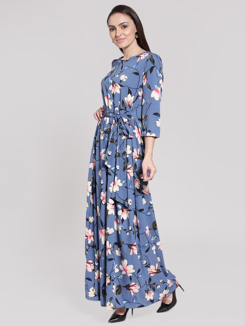 tie up waist floral maxi dress - 15919023 - Zoom Image - 2