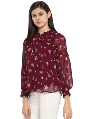 tie-knot smocked floral top - 15919636 - Standard Image - 2