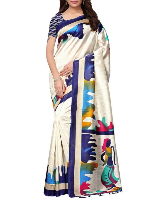 printed border saree with blouse - 15919805 - Very Small Image - 1
