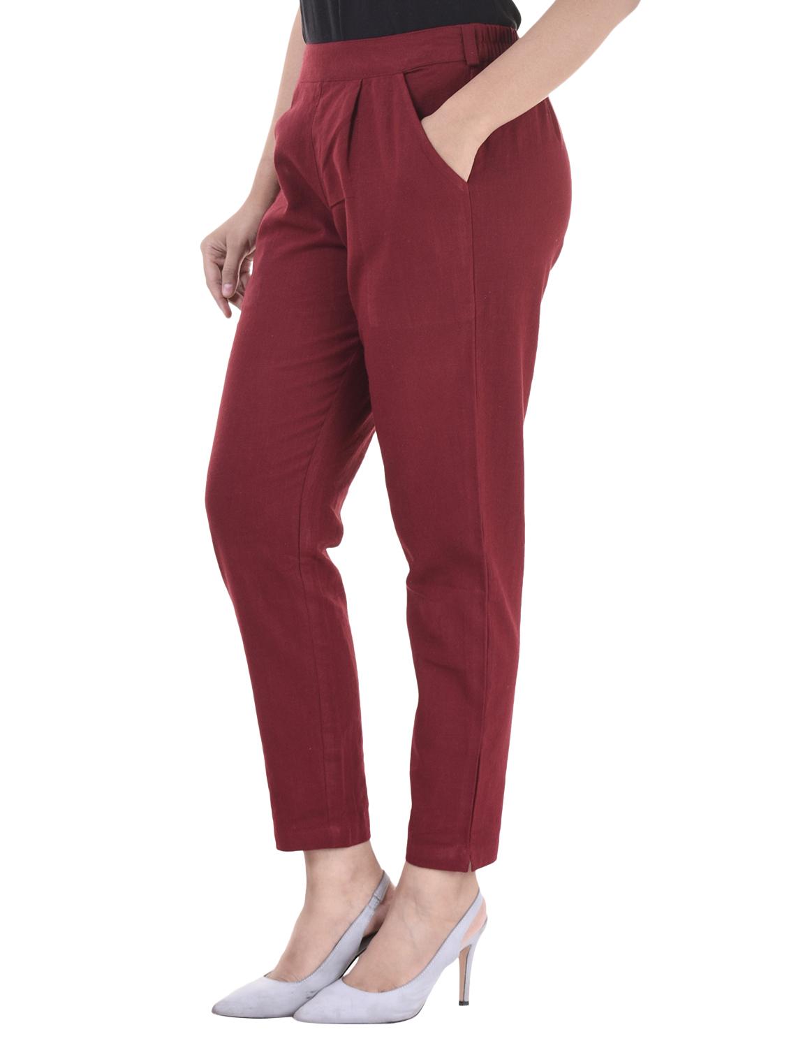 pleated front cigarette pants - 15920812 - Zoom Image - 2