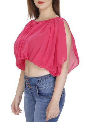 pleated asymmetric crop top - 15920917 - Standard Image - 2