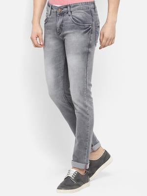 grey cotton washed jeans - 15921005 - Standard Image - 2